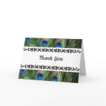 Colorful Peacock Wedding Thank You Greeting Card