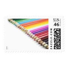 Colorful Pencil Colors Rows Gifts for Artists Stamp