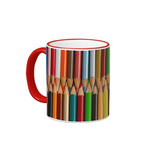 Colorful pencil crayon print coffee mug | Zazzle