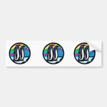 colorful penguin circle design bumper stickers