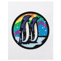colorful penguin circle design custom flyer