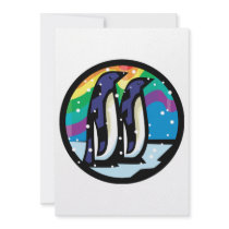 colorful penguin circle design personalized announcement