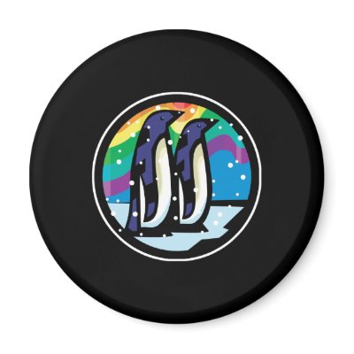 colorful penguin circle design magnet by doonidesignsanimals