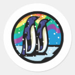 colorful penguin circle design stickers