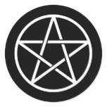Colorful Pentagrams Round Stickers