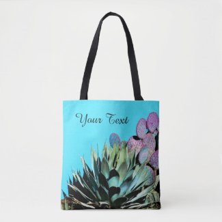 Colorful Personalized Tote, Agave & Cactus