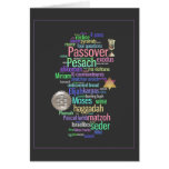 Colorful Pesach Words and Symbols Card