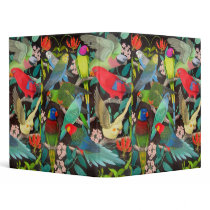 Colorful Pet Parrots Binder