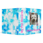 Colorful pet records binder