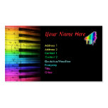 Colorful Piano Keyboard & Notes Business Card