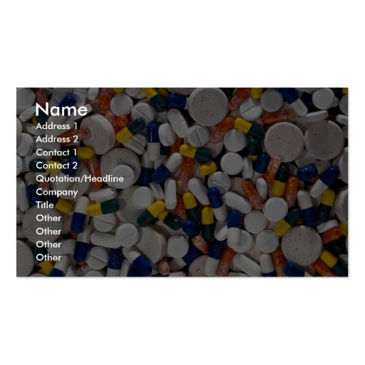 Colorful Pills Business Cards (front side)