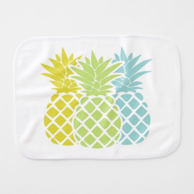 Colorful Pineapples Baby Burp Cloths