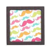 Colorful pink aqua trendy funny mustache pattern premium gift boxes
