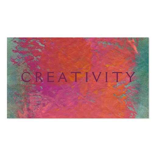 Colorful pink orange modern art painting customize business card