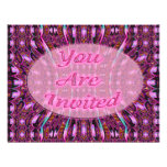 Colorful pink invitations