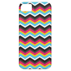 Colorful Pink Yellow Blue Chevron Stripes Zig Zag iPhone 5 Cases