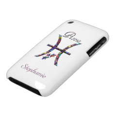 Colorful Pisces Zodiac Sign Name iPhone 3 Cases