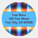 Colorful Plaid Address Labels Round Stickers