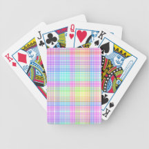 Colorful Plaid Pattern Deck Of Cards