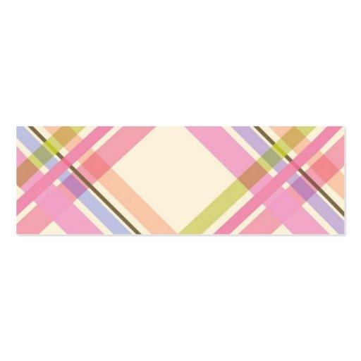 Colorful Plaid Profile Card Business Card (front side)