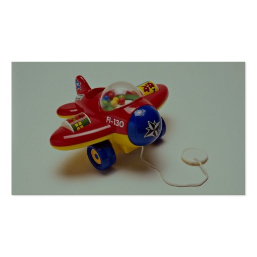 Colorful plane toy for kids business cards (back side)