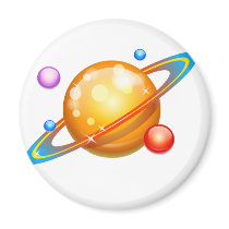 Colorful Planets Refrigerator Magnet