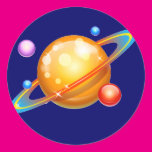 Colorful Planets Round Sticker