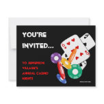 Colorful Poker Chips Vegas Casino Night Invitation