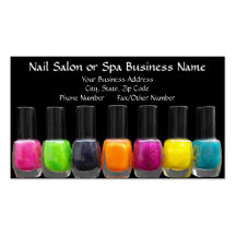 Colorful Polish Bottles, Nail Salon Appointment Business Card