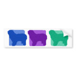 Colorful Polish Lowland Sheepdog Silhouettes Bumper Sticker