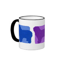 Colorful Polish Lowland Sheepdog Silhouettes Mug