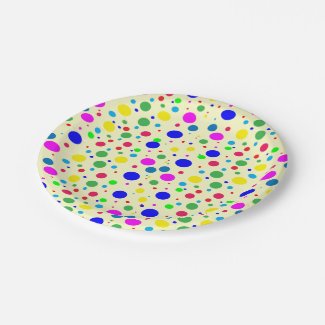 Colorful Polka Dot Bubbles Paper Plates 7 Inch Paper Plate