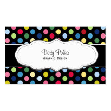 Colorful polka dot business cards