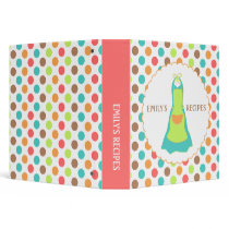 Colorful Polka Dots and Apron Recipe Binder