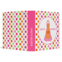 Colorful Polka Dots and Apron Recipe Binder
