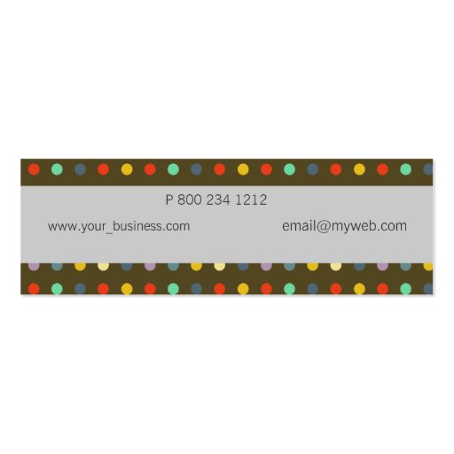 Colorful Polka Dots Business Card (back side)