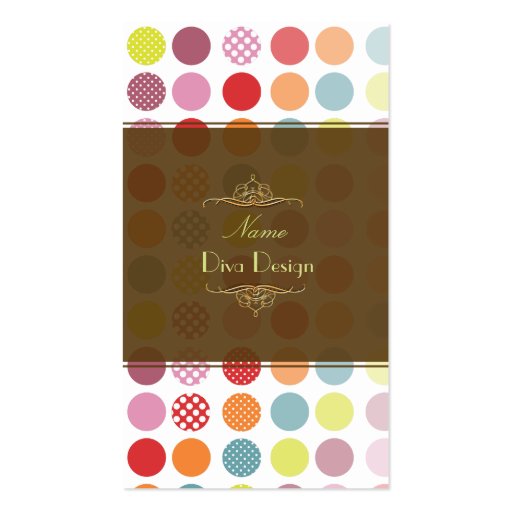 Colorful Polka dots BusinessCard Business Cards (front side)
