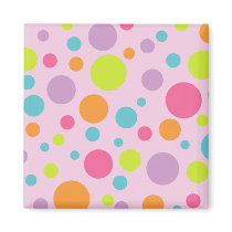 Colorful Polka Dots Magnet by teeboutique Colorful Polka Dots Magnet