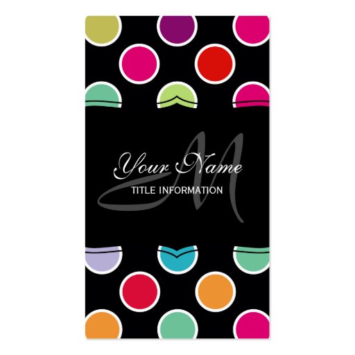 Colorful Polka Dots Pattern Business Cards (front side)