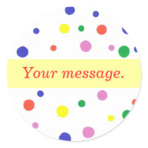 Colorful Polka Dots Your message Stickers Template