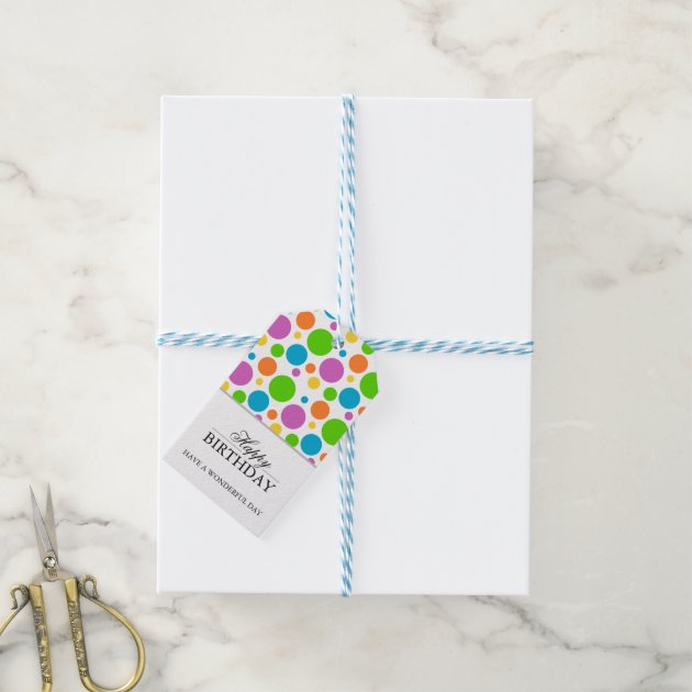 Colorful Polkadot Happy Birthday Pack Of Gift Tags-2