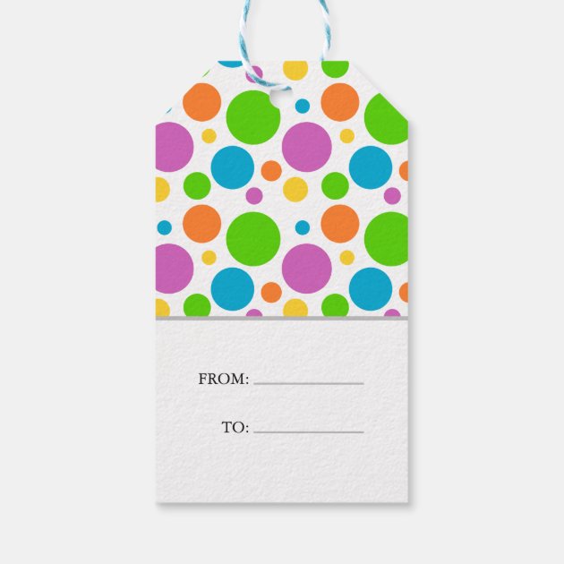 Colorful Polkadot Happy Birthday Pack Of Gift Tags-1