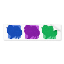 Colorful Pomeranian Silhouettes bumper stickers by MenagerieMayhem Colorful Pomeranian Silhouettes bumper stickers