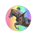 Colorful Pony Jumper Wall Clock