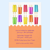 Colorful Popsicles invitations