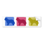 Colorful Portuguese Sheepdog Silhouettes Bumper Stickers