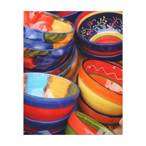 COLORFUL POTTERY Canvas Art Zazzle