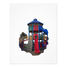 Colorful Primary Colored Slides Playground Equipme Custom Invitations