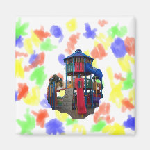 Colorful Primary Colored Slides Playground Equipme Magnet