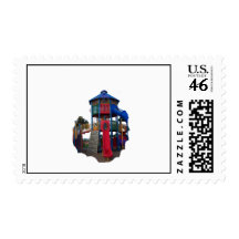 Colorful Primary Colored Slides Playground Equipme Postage Stamps